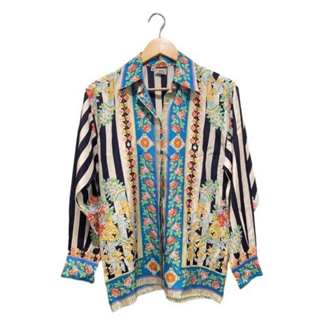 Vintage 90s Versus Versace Floral Printed Silk Button Up Shirt